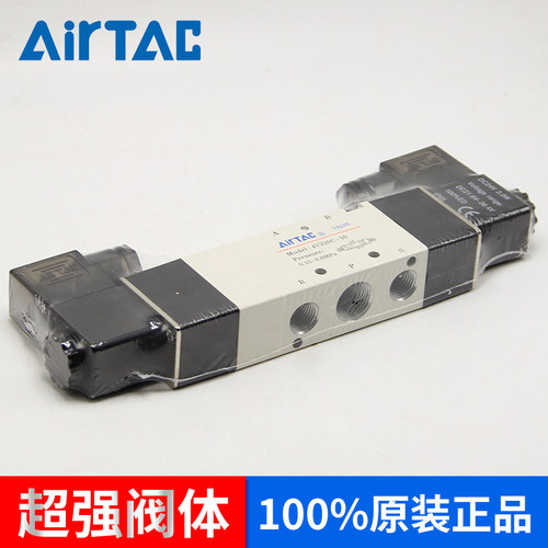 AirTAC亚德客4V330C/E/P-10/08A/B DC24V/AC220V五口三位电磁阀 - 图2