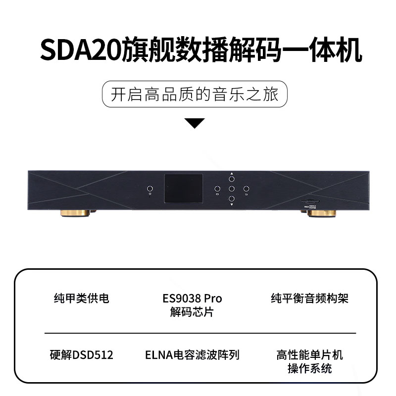 SDA20无损数字转盘播放ES9038PRO解码一体硬解DSD512光纤同轴输入 - 图0