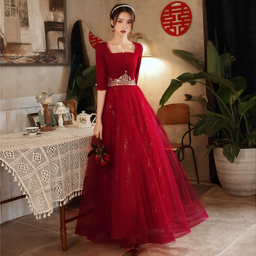 Летнее вечернее платье, красный длинный элегантный лонгслив, городской стиль, изысканный стиль