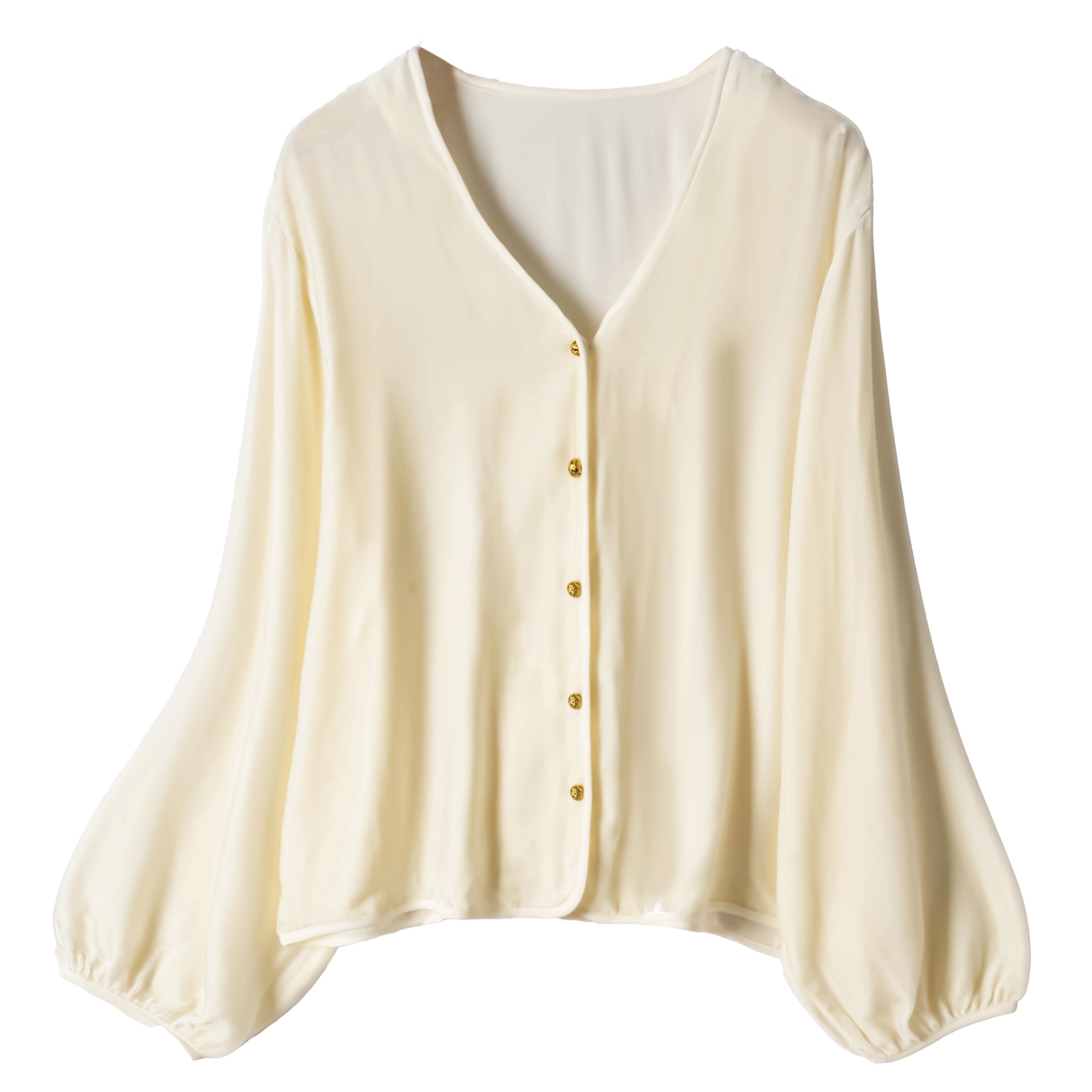 真丝丝绒衬衫女长袖新款小香风V领显瘦气质上衣桑蚕丝开衫短外套 - 图3