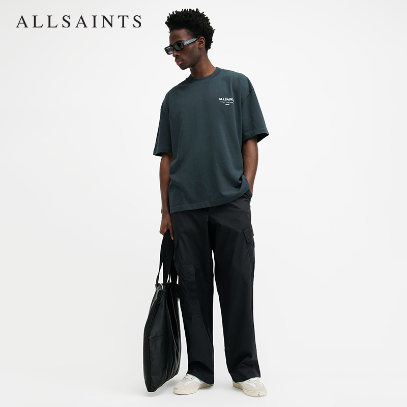 ALLSAINTS男士简约宽松T恤字母印花上衣春季款MG386W-图2