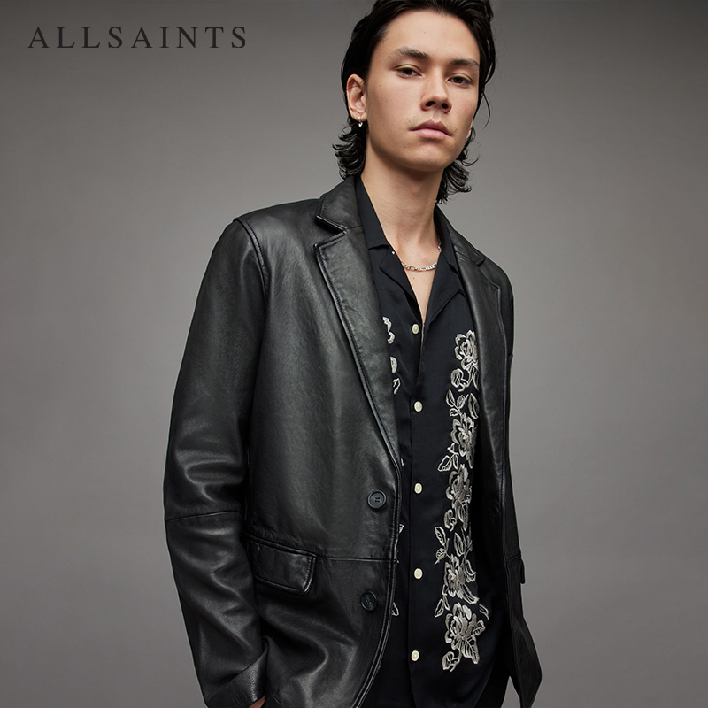 ALLSAINTS男士机车真皮皮衣Aki痞帅秋款夹克外套ML065X