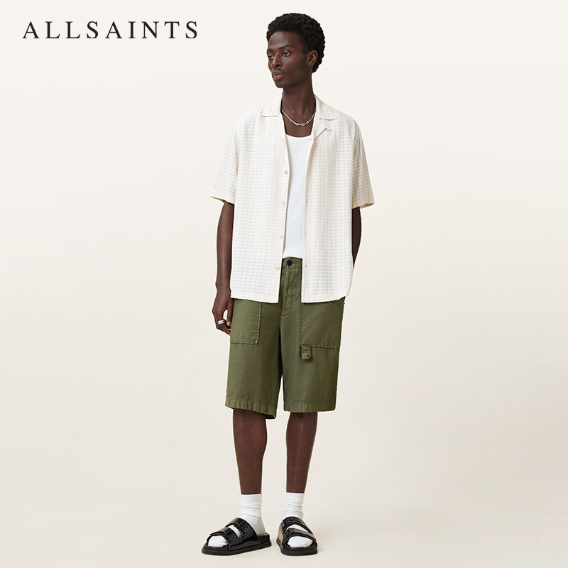 ALLSAINTS男士休闲工装短裤复古直筒裤子2025年秋新款M008TC,淘宝优惠券,粉丝福利购,淘宝优惠卷