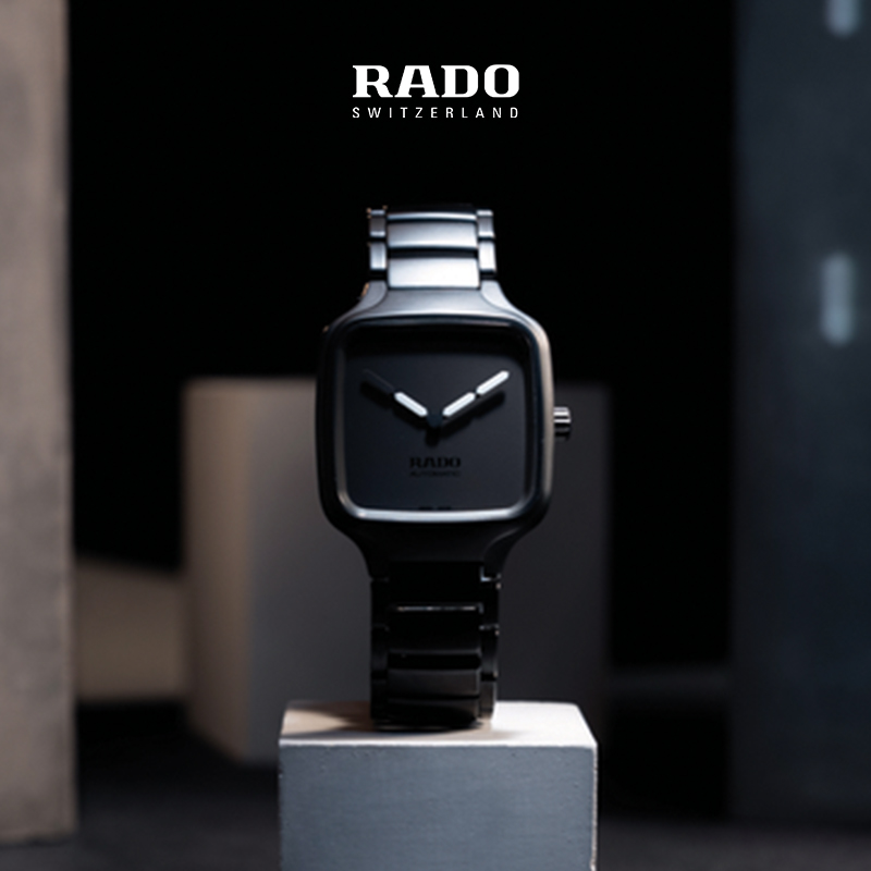 设计师款Rado瑞士雷达表真我系列黑镜方形表陶瓷机械手表男-图1
