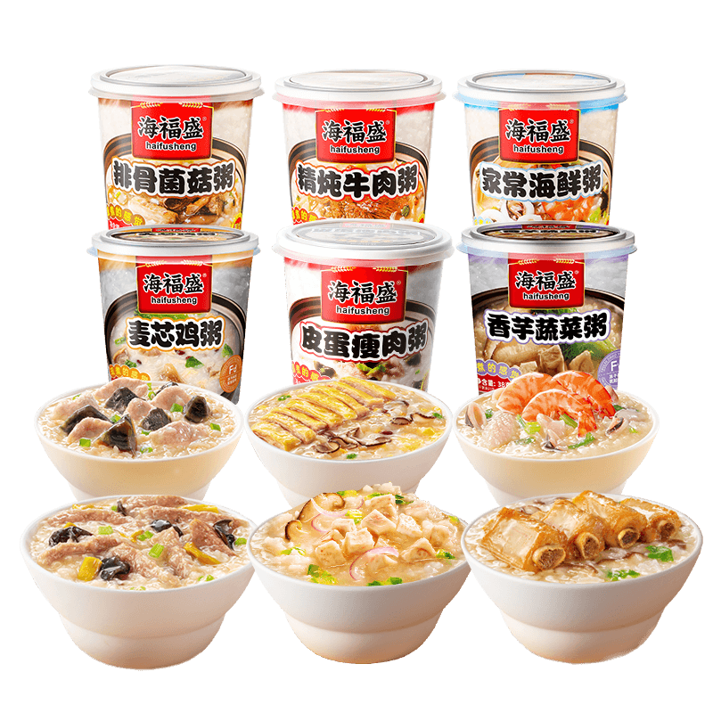 海福盛速食粥组合整箱装即食夜宵早饭方便营养速食食品八宝粥冻干 - 图3