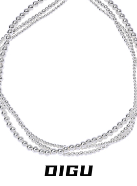 气质多层金属串珠项链轻奢高级感