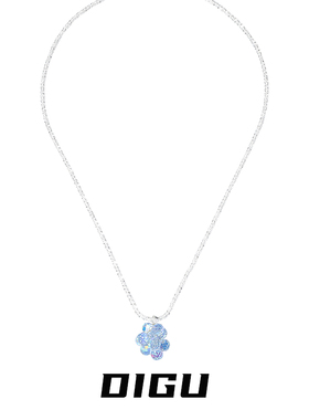 夏季清新甜美粉色水晶花朵项链