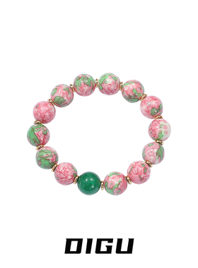 映桃花~新中式撞色琉璃串珠手链