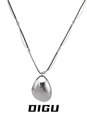 秋冬简约百搭光面水滴吊坠项链