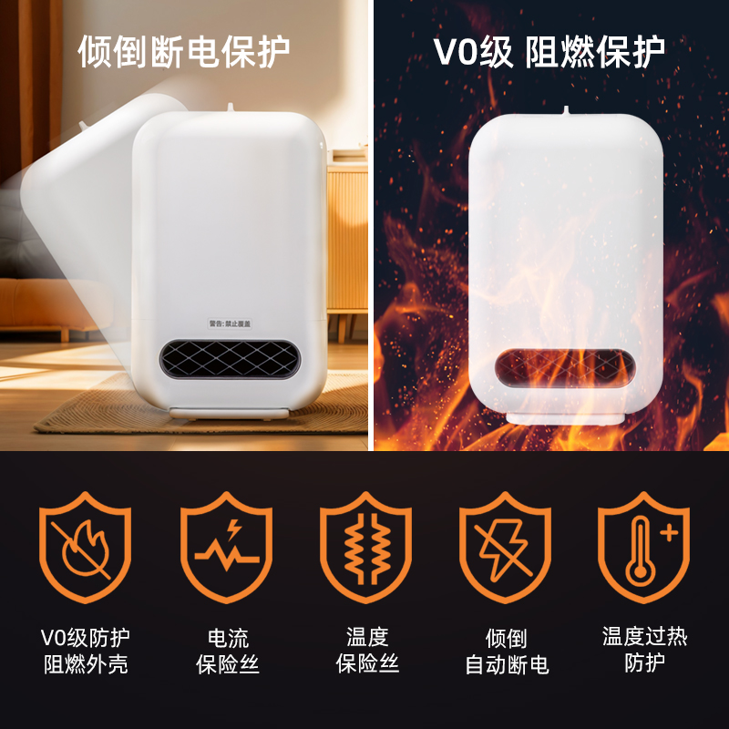 爱丽思家用暖风机办公室宿舍取暖器节能省电小空调冬季小火炉