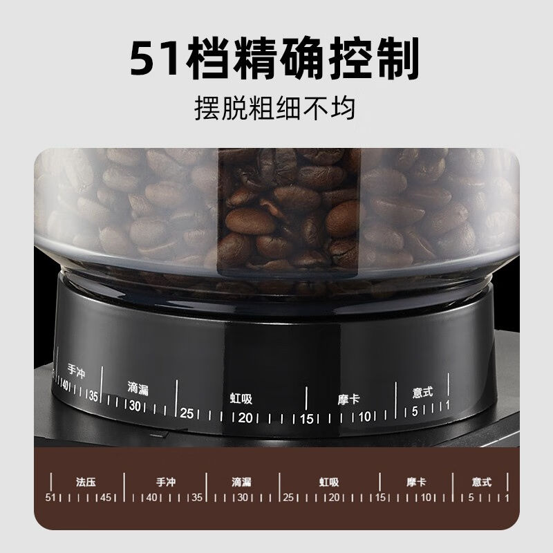 摩卡磨豆机电动磨咖啡豆家用迷你便携式锥形咖啡豆磨粉机器美式意-图3
