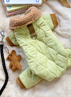 宠物狗狗服饰加厚带挂件带玩具熊挂件牵引扣棉服