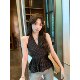 Anli ເສື້ອຢືດແບບຝລັ່ງເສດແບບມີຈຸດໆນ້ອຍໆທີ່ມີສາຍຄໍ V-neck tie