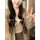 ເສື້ອຍືດອະເນກປະສົງຂອງ Anli lace ຄໍ V, ຢືດຢຸ່ນສູງ, ບໍ່ມີຮອຍຂີດຂ່ວນແລະດີສໍາລັບທຸກລະດູການ, sling ມີ pad ເຕົ້ານົມພາຍໃນ