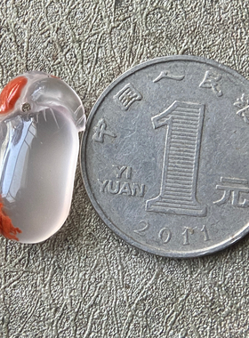 天然川料南红玛瑙寿桃吊坠雕件 高冰草花玉石雕刻挂饰项坠