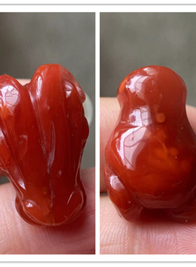 天然手工九口料南红玛瑙12生肖羊头小吊坠 配件diy挂件