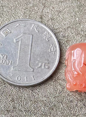 天然川料南红玛瑙冰飘小貔貅雕件水红雕刻挂饰diy项坠配饰