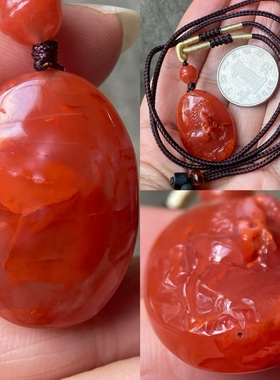特价天然川料南红玛瑙骏马吊坠挂绳柿子红火焰红十二生肖雕刻项坠