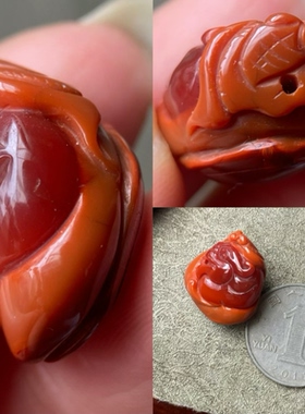 天然九口南红玛瑙十二生肖龙头吊坠diy小配件挂饰