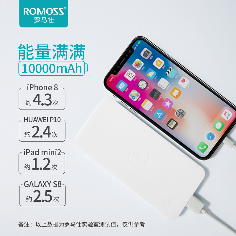 罗马仕充电宝10000毫安超大容量移动电源2025新款小型迷你款轻薄便携耐用官方正品旗舰店安卓苹果手机通用