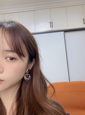 复古巴洛克女彩色耳钉耳夹包邮
