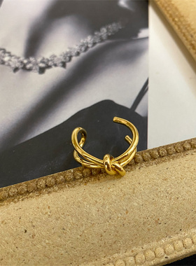 女复古巴洛克素金开口戒指包邮