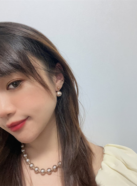 女复古琉璃珍珠耳环项链套装包邮