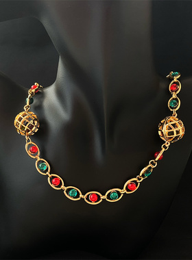 女镀真金复古宫廷风手链项链