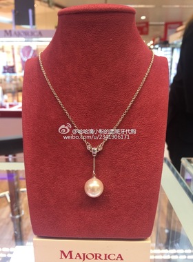 现货西班牙majorica12mm吊坠项链