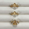 Handmade DIY copper gold-plated ring bottom embryo Song brocade gourd open ring intangible cultural heritage enamel dot emerald conch mother-of-pearl empty holder