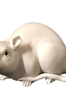 石湾公仔陶瓷生肖老鼠摆件招财风水礼品摆设庭院浴室客厅仿真饰品