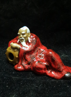 石湾陶瓷佛像摆件刘怜醉翁醉酒
