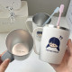Couple style 304 stainless steel water cup with handle, mouthwash cup with handle, tooth brushing cup, personalized tooth cylinder, anti-fall