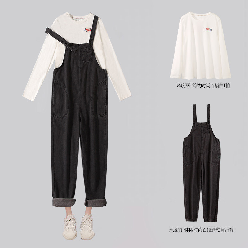 孕妇背带裤套装孕妇装潮妈孕妇裤子 米度丽睿薇孕妇打底裤