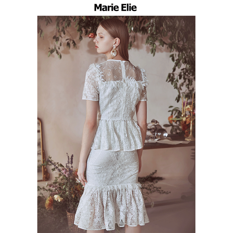 marie elie春夏新款白缪斯虞姬半裙 MarieElie半身裙