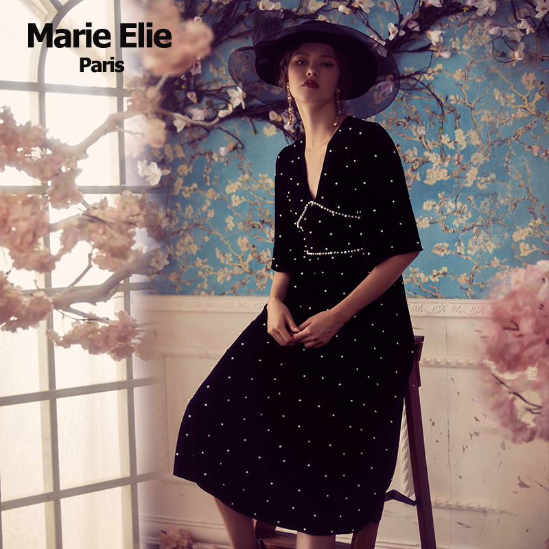 marie elie秋冬经典款小珍珠连衣裙 MarieElie连衣裙