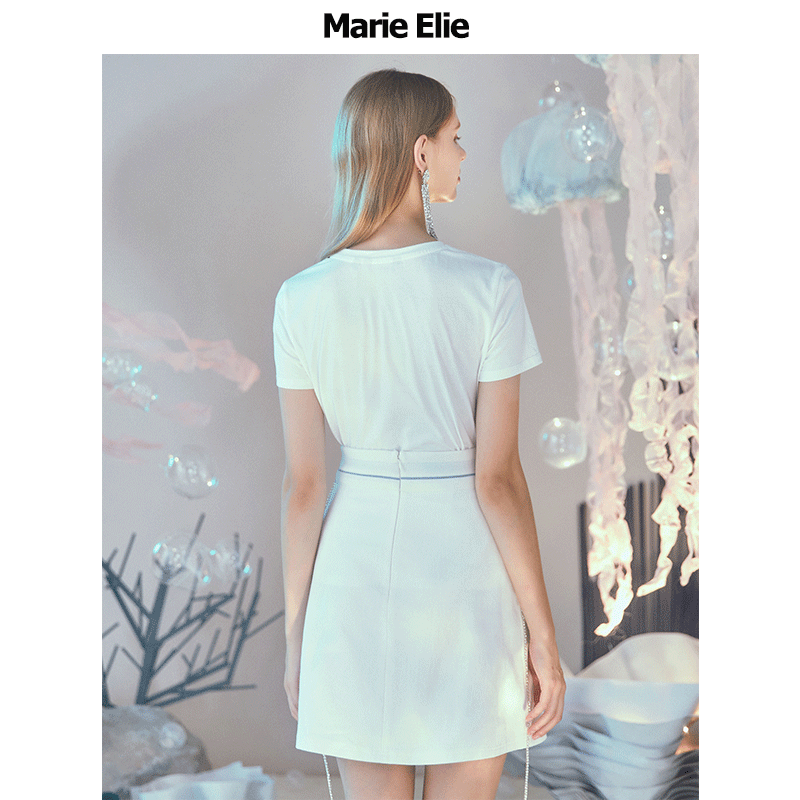 marie elie白芨钻链流苏半裙 MarieElie半身裙