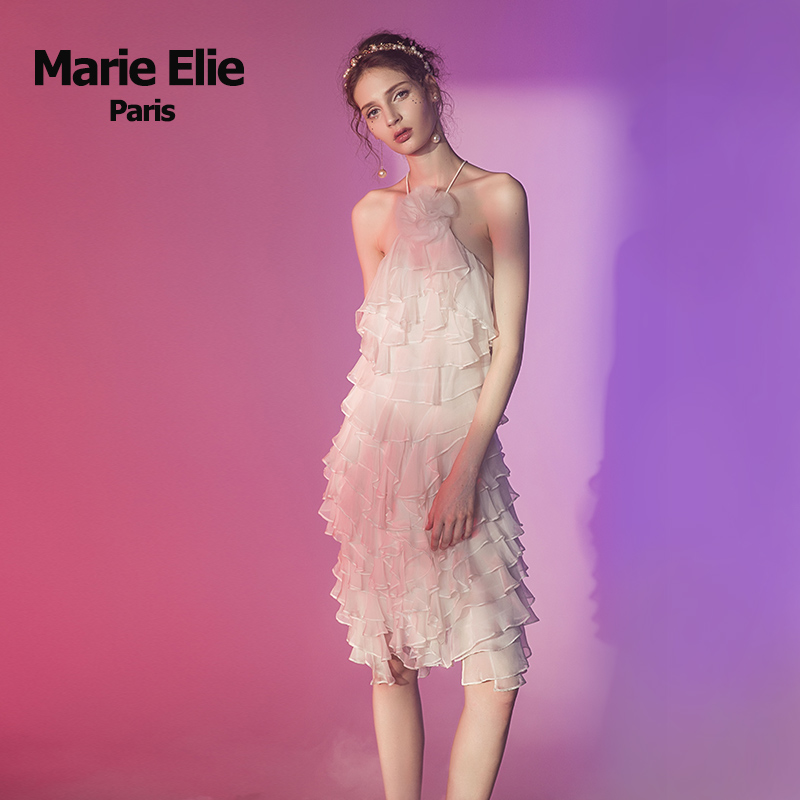 marie elie2018春夏新款挂脖公主裙 MarieElie连衣裙
