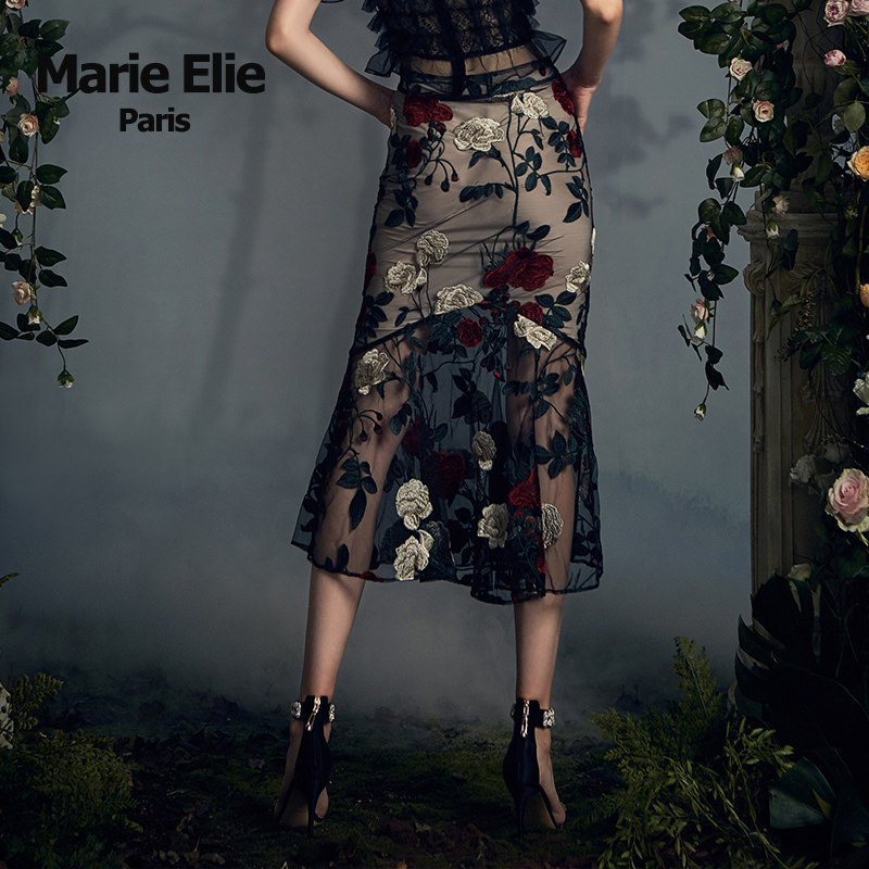 marie elie春夏新款超仙高腰半裙 MarieElie半身裙