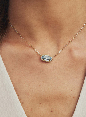 代购Kendra Scott Elisa Luxe金色短款吊坠项链女士闪耀优雅时尚