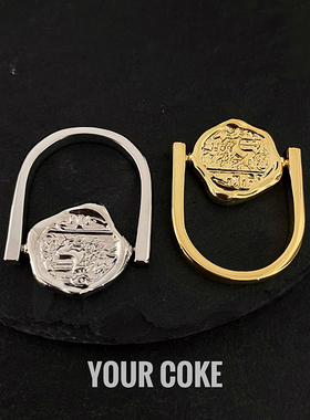 法式复古熔岩肌理人像欧美风戒指