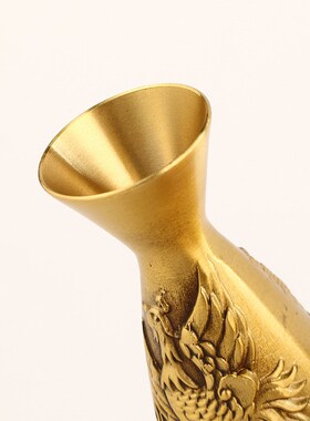 黄铜酒壶分酒器梅兰竹菊酒盅创意铜器摆件铜百福储酒器