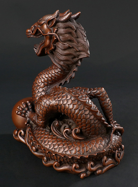 紫铜工艺品生肖龙摆件开业商务礼品祥云龙礼品家居盘龙戏珠属龙