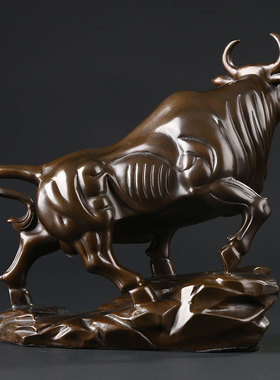 黄铜工艺品生肖旺市牛招财摆件生日开业礼品牛气冲天商务办公送礼