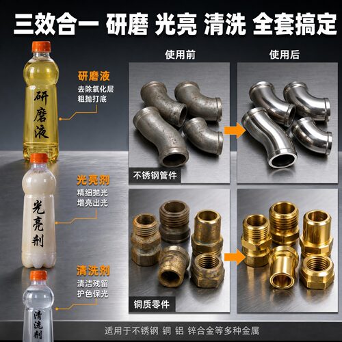 磁力超声波振动研磨机金属镜面增光抛光液光亮剂清洗剂不锈钢震动-图0