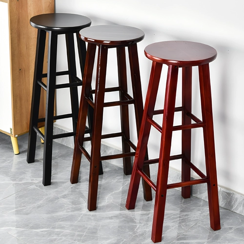 Высокий стул стул стул Высокий стул твердый деревянный бар круглый стул домашняя лестница кассиры кассир бар бар -стул молоко магазин чай