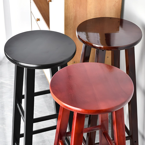 Высокий стул стул стул Высокий стул твердый деревянный бар круглый стул домашняя лестница кассиры кассир бар бар -стул молоко магазин чай