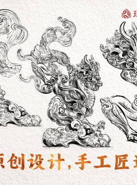 高档琢匠铜灵龙赐福肖龙桌摆件生吉祥工物办公室面瑞兽装饰开业艺