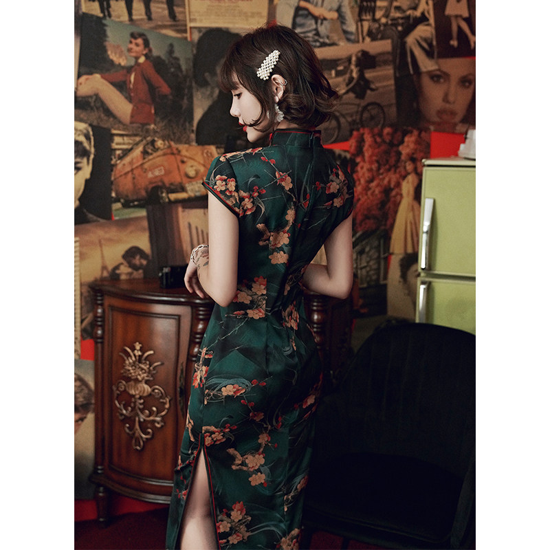 民国老上海旗袍长款气质名媛连衣裙 嫦美人旗袍