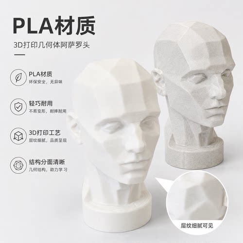 3d打印素描阿萨罗头像绘画教具石膏像美术头部模型PLA材质 - 图2